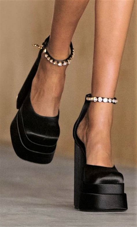 versace couture high heels|versace chunky heels.